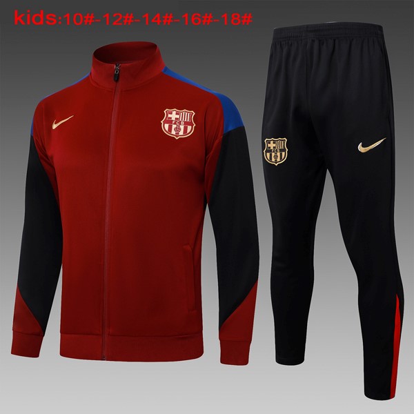 Kinder Trainingsanzug Barcelona 2024-2025 Rote Schwarz 3